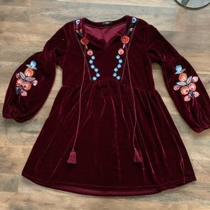 Shein Boho Velvet Dress sz M